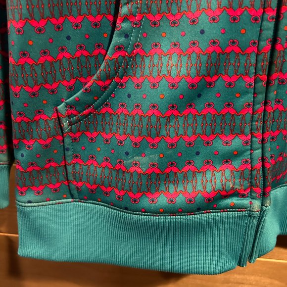 BURTON Snowboards Pink Flamingos Logo Full Zip Hoodie Sweatshirt Top - Picture 3 of 5